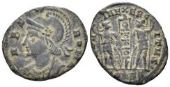 Ancient Coins - City Commemorative. 330-354 AD. AE Follis (1.28g, 16mm). Constantinople mnint. Struck 337-40 AD. RIC 31