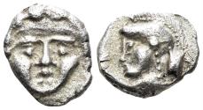 Ancient Coins - Pisidia, Selge. Circa 300-190 BC. AR Diobol (0.84g, 10.5mm). Klein 361