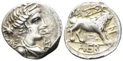Ancient Coins - Gaul. Massalia. Circa 90-49 BC. AR Drachm (2.72g, 16mm). Maurel 750