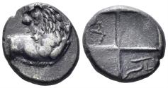 Ancient Coins - Thrace, Chersonesos. Circa 386-338 BC. AR Hemidrachm (2.17g, 13mm). SNG Manchester 775