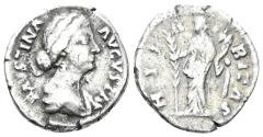 Ancient Coins - Faustina Junior, Augusta. 147-175 AD. AR Denarius (3.03g, 18.5mm). Rome mint. Struck 161-4 AD. RIC 686