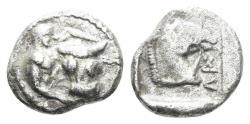 Ancient Coins - Thessaly, Larissa. Circa 462/1-460 BC. AR Obol (0.95g, 10mm). BCD Thessaly II 353.3