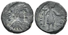 Ancient Coins - Justin I. 518-527. AE Pentanummium (2.15g, 13.5mm). Cherson mint. Struck 518-27. SB 112c