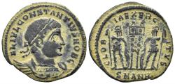 Ancient Coins - Constantius II, as Caesar. 337-361 AD. AE Follis (2.00g, 18mm). Antioch mint. Struck 330-5 AD. RIC 88