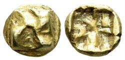 Ancient Coins - Ionia, Uncertain. Circa 625-600 BC. EL 1/24 Stater (0.46g. 6.5mm). SNG Kayhan 702