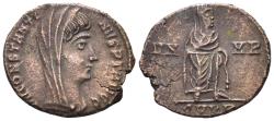 Ancient Coins - Divus Constantine I. Died 337. AE4 (1.67g, 15mm). Cyzicus mint. Struck 347/8 AD. RIC 46