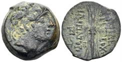 Ancient Coins - Seleukid Kingdom. Antiochos IX Eusebes Philopator (Kyzikenos). 114/3-95 BC. AE 19mm (5.50g). Antioch mint. Dated SE 200 (113/2 BC). SC 2364.1g