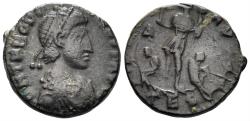 Ancient Coins - Theodosius I the Great. 379-395 AD. AE4 (2.16g, 14mm). Thessalonica mint. Struck 383-388 AD. RIC 61b