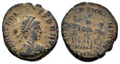Ancient Coins - Arcadius. 383-408 AD. AE3 (1.23g,13mm). Cyzicus mint. Struck 406-8 AD. LRBC 2590