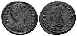 Ancient Coins - Helena, Augusta. 324-328/30. AE Follis (2.92g, 18.5mm). Siscia mint. Struck 328/9 AD. RIC 218