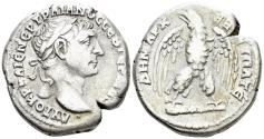 Ancient Coins - Seleucis and Pieria, Antioch. Trajan. 98-117 AD. AR Tetradrachm (10.27g, 26mm). Struck 110/1 AD. RPC III 3532