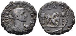 Ancient Coins - Egypt, Alexandria. Carinus, as Caesar. 282-283 AD. Potin Tetradrachm (7.39g, 19mm). Dated RY 1 of Carus (282/3 AD). Dattari (Savio) 5578-9