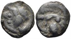 Ancient Coins - Celtic Northeast Gaul. Leuci. 1st century BC. Cast Potin (4.06g, 18mm). LT 9180