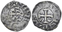 World Coins - France, Anjou. Fulk IV-V. 1060-1129 AD. AR Denier (1.00g, 19mm). Roberts 4114