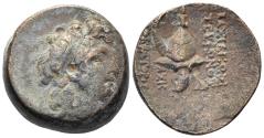 Ancient Coins - Seleukid Kingdom. Tryphon. Circa 142-138 BC. AE 17mm (6.18g). Antioch mint. SC 2040