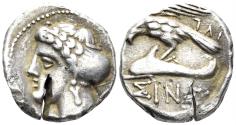 Ancient Coins - Paphlagonia, Sinope. Circa 410-350 BC. AR Drachm (5.69g, 18mm). A contemporary imitation. Cf. SNG BM Black Sea 1384