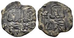 Ancient Coins - Constantine V. 741-775. AE Follis (1.80g, 18mm). Syracuse mint. Struck 757-65. SB 1569