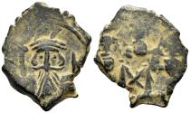 Ancient Coins - Constans II. 641-668. AE Follis (4.54g, 22mm). Constantinople mint. Struck 666-668 AD. SB 1013