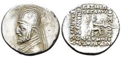Ancient Coins - Parthian Kingdom. Mithradates III. 87-80 BC. AR Drachm (4.00g, 20mm). Ekbatana mint. Sellwood 31.5