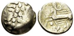 Ancient Coins - Northwest Gaul, Senones. Circa 100-50 BC. EL ¼ Stater (1.70g, 11mm). DT S2351A