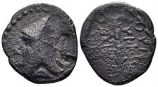 Ancient Coins - Sophene kingdom. Mithradates II Philopator. Circa 89-after 85 BC. AE Dichalkon (2.66g, 18mm), Arkathiokerta (?) mint. Kovacs 36