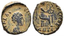 Ancient Coins - Aelia Flaccilla, Augusta. 379-388. AD. AE4 (1.55g, 12mm). Antioch mint. Struck circa 383 AD. RIC 14