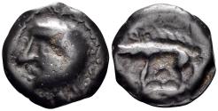 Ancient Coins - Celtic Northeast Gaul. Leuci. Circa 100-50 BC. Cast Potin (3.14g, 18mm). DT 228