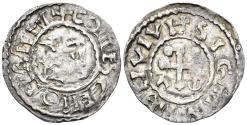World Coins - France. County of Maine. Herbert I ´le Éveillé-Chien´. 1015-1035. AR Denier (1.28g, 21mm) Cinomanis (Le Mans) mint. Duplessy 398
