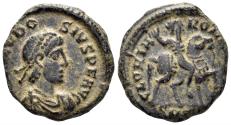 Ancient Coins - Theodosius I the Great. 379-395 AD. AE3 (2.13g, 15mm). Cyzicus mint. Struck 392-5 AD. RIC 29a