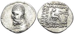 Ancient Coins - Parthian Kingdom. Mithradates III. 87-80 BC. AR Drachm (4.14g, 21mm). Ekbatana mint. Sellwood 31.5