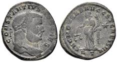 Ancient Coins - Constantius I Chlorus, as Caesar. 293 - 305 AD. AE Follis (9.58 gm, 28mm). Rome mint. Struck 302/3 AD. RIC 106a