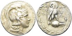 Ancient Coins - Attica, Athens. 142/141 BC. AR Tetradrachm (16.57g,33 mm). New Style Coinage. Demetrios and Hieron or Hieronymos, magistrates. Thompson 202ff