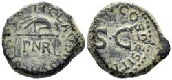 Ancient Coins - Claudius I. 41-54 AD. AE Quadrans (4.46g, 17mm). Rome mint. RIC 85