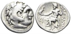 Ancient Coins - Macedonian Kingdom. Alexander III ‘the Great’. 336-323 BC. AR Drachm (4.13g, 18mm). Lampsakos mint. Struck 310-1 BC. Price 1404