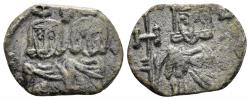 Ancient Coins - Constantine V. 741-775. AE Follis (2.48g, 20mm). Syracuse mint. Struck 757-5. SB 1569