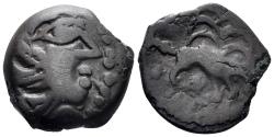 Ancient Coins - Celtic Northwest Gaul. Senones. Circa 100-50 BC. AE 15mm (2.69g). D&T 2635