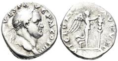 Ancient Coins - Vespasian. 69-79 AD. AR Denarius (3.21g, 18mm). "Judaea Capta" issue. Rome mint. Struck 72/3 AD. RIC 52