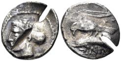 Ancient Coins - Paphlagonia, Sinope. Late 4th century BC. AR Drachm (5.95g, 21mm). Contemporary imitation. Cf. SNG BM Black Sea 1448-53 (for prototype)
