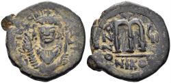 Ancient Coins - Tiberius II Constantine. 578-582. AE Follis (12.47g, 32mm). Nicomedia mint. Dated RY 7 (580/1). SB 441
