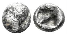 Ancient Coins - Ionia, Phokaia. Circa 521-478 BC. AR Diobol (1.23 gm, 9mm). SNG Copenhagen 389-94