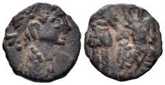 Ancient Coins - Honorius (?). 393-423 AD. AE3 (0.89g, 11.5mm). ‘Barbaric issue’. 5th Century AD. Victory crowning emperor