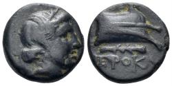 Ancient Coins - Karia, Knidos. Circa 300-200 BC. AE 12mm (2.01g). Hierokles, magistrate. Cf. SNG Ashmolean 115