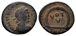 Ancient Coins - Arcadius. 383-408 AD. AE4 (1.03g, 13mm). Cyzicus mint. Struck 383 AD. RIC 20d
