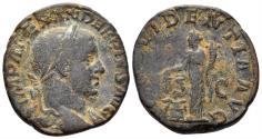 Ancient Coins - Severus Alexander. 222-235 AD. AE Sestertius (16.59g, mm). Rome mint. Struck 232 AD. RIC 642