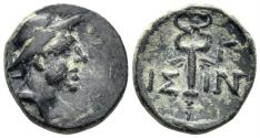 Ancient Coins - Paphlagonian Kingdom. Era of Amyntas? Circa 36-25 BC. AE 13mm (1.79g). Isinda mint. Possibly dated RY 3. RPC Supp. -