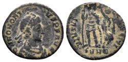 Ancient Coins - Honorius. 393-423 AD. AE3 (2.22g, 16mm). Heraclea mint. Struck 395-402 AD. RIC 59