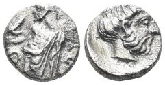 Ancient Coins - Kilikia, Satraps. Tiribazos, satrap of Lydia. 388-380 BC. AR Obol (0.78g, 8.5mm). Tarsos mint. SNG BN 234