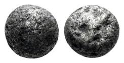 Ancient Coins - Ionia, Uncertain. 6th-5th centuries BC. AR Obol Ingot (0.90 gm, 6mm). Attic Standard