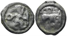 Ancient Coins - Celtic Northeast Gaul, Remi. 1st century BC. Cast Potin (5.01g, 21mm). D&T 155