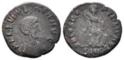 Ancient Coins - Aelia Eudoxia, Augusta. 400-404 AD. AE3 (2.56g, 17mm). Cyzicus mint. Struck 401-3 AD. RIC 103